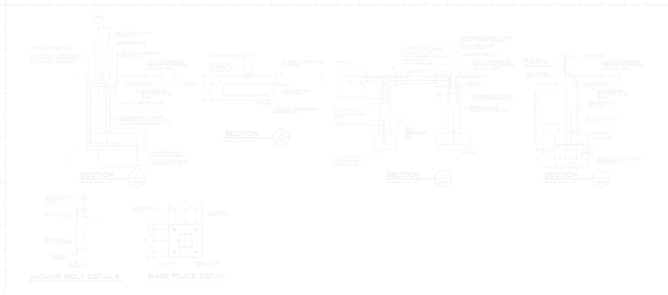 Verdant Architecture Technical Line Drawing for home page slider.